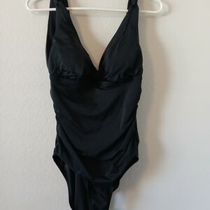 Time and Tru Charcoal One-Piece Swimsuit